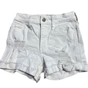 Hollister Shorts White High Rise Pockets Denim Distressed Juniors  Size 00 women